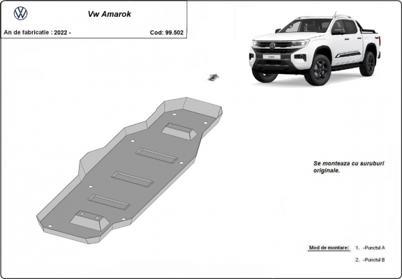 Acél üzemanyagtartály védőlemez Volkswagen Amarok (MB3G9A147CF