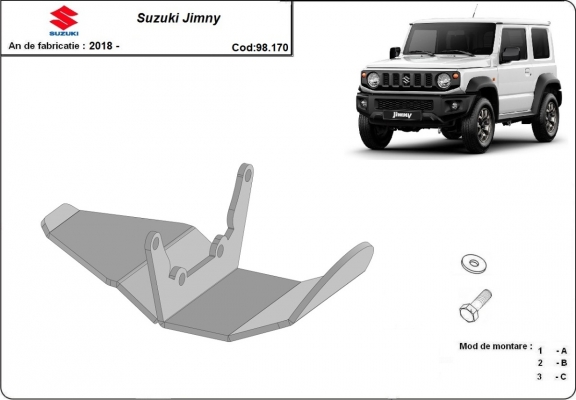 Acél differenciálmű védőlemez Suzuki Jimny