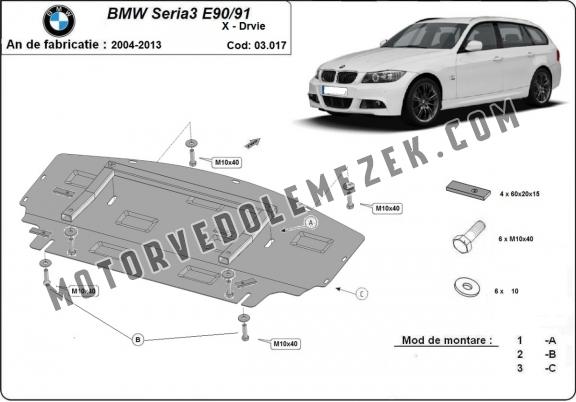 Acél hűtő védőlemez BMW seria 3 - E90