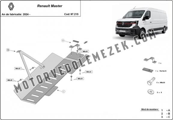 Acél EGR, STOP&GO rendszer / Katalizátor lopásgátló (CAT/LOCK) védőlemez Renault Master 4
