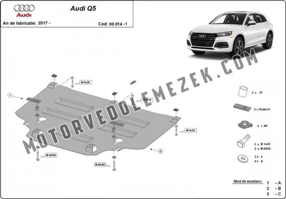 Acél kapcsolószekrény védőlemez Audi Q5