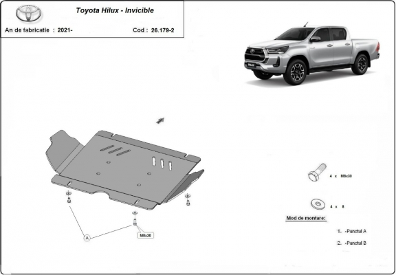 Motor, karter- védő acéllemez Toyota Hilux Invincible