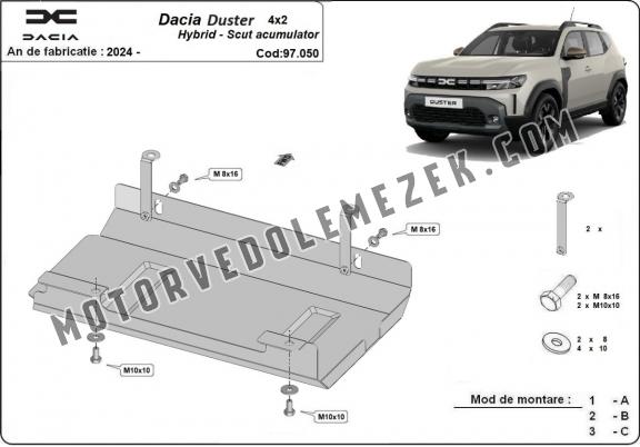 Acél akkumulátorvédő lemez - Dacia Duster Hybrid 