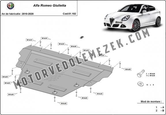 Acél motorvédő lemez Alfa Romeo Giulietta