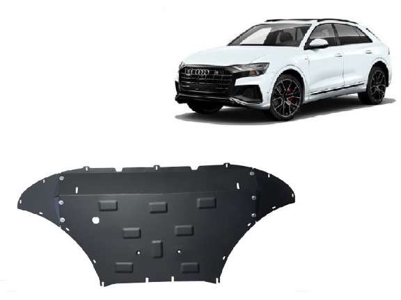 Acél motor, hűtő védőlemez Audi Q8