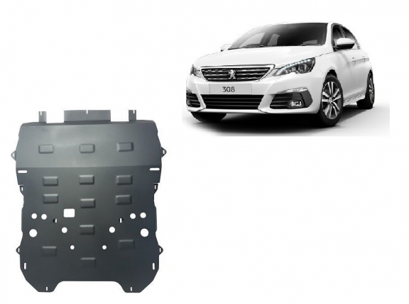 Acél motor, sebességváltó, hűtő, első lökhárító védőlemez Peugeot 308