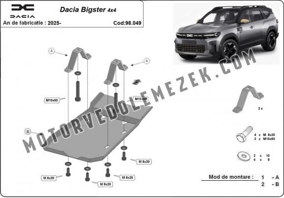 Acél hátsó differenciálmű védőlemez - Dacia Bigster 4x4