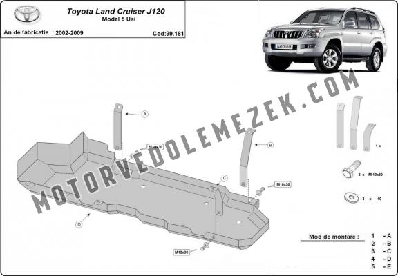 Acél üzemanyagtartály védőlemez Toyota Land Cruiser J120