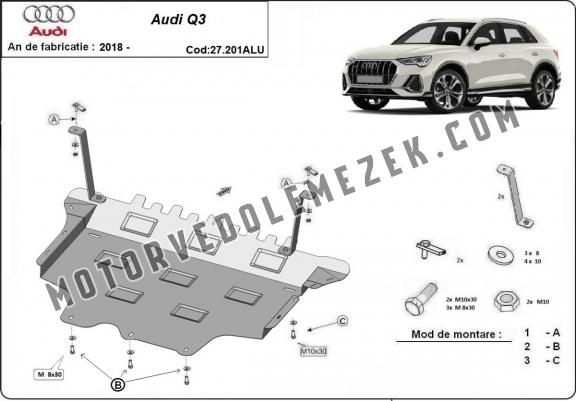 Alumínium motor, sebességváltó, hűtő, első lökhárító védőlemez Audi Q3