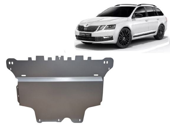 Alumínium motor, kapcsolószekrény védőlemez Skoda Octavia 3