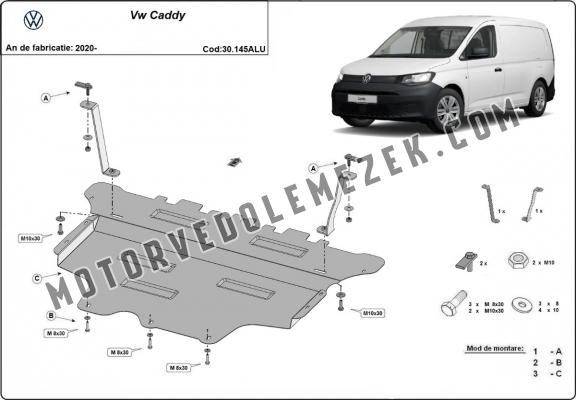 Alumínium motor, sebességváltó, hűtő, első lökhárító védőlemez VW Caddy