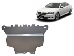 Alumínium motor-, sebességváltó-, hűtő-, első lökhárító védőlemez Skoda Superb III