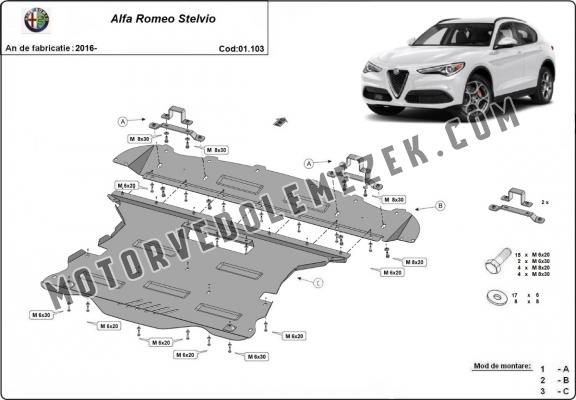 Acél motorvédő lemez Alfa Romeo Stelvio