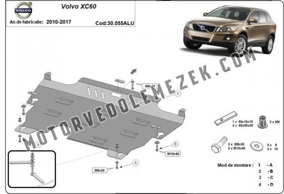Alumínium motor-, kapcsolószekrény-, hűtő védőlemez Volvo XC60