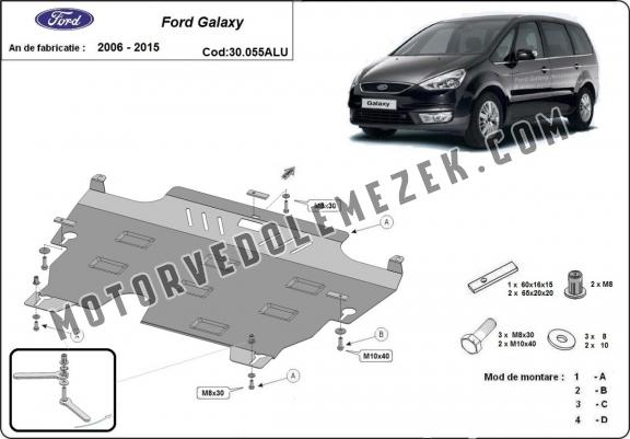 Alumínium motor, kapcsolószekrény, hűtő védőlemez Ford Galaxy 2