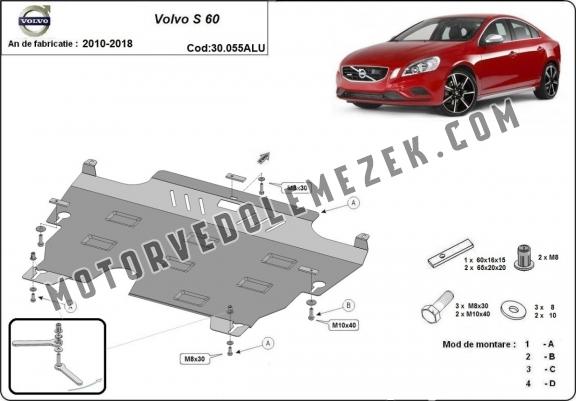 Alumínium motor-, kapcsolószekrény-, hűtő védőlemez Volvo S60