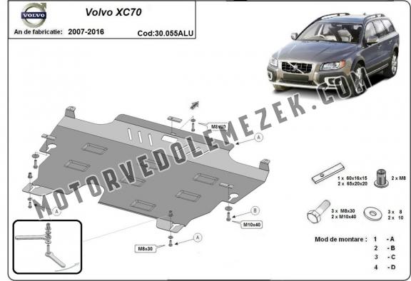 Alumínium motor-, kapcsolószekrény-, hűtő védőlemez Volvo XC70
