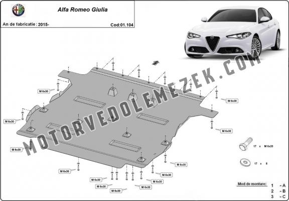 Acél motorvédő lemez Alfa Romeo Giulia