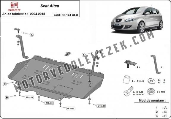 Alumínium motor, kapcsolószekrény, hűtő védőlemez Seat Altea