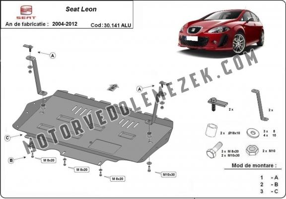 Alumínium motor, kapcsolószekrény, hűtő védőlemez Seat Leon Mk2