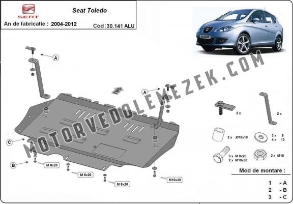 Alumínium motor, kapcsolószekrény, hűtő védőlemez Seat Toledo 3
