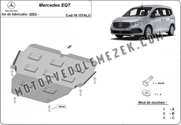 Aluminium motor, kapcsolószekrény védőlemez Mercedes EQT
