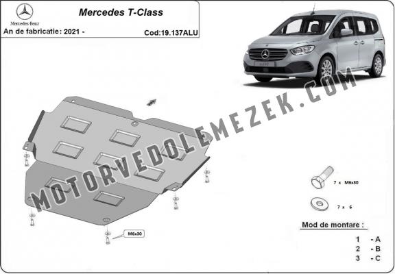 Aluminium motor, kapcsolószekrény védőlemez Mercedes T-Class