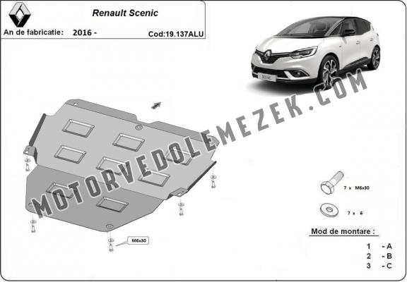 Aluminium motor, kapcsolószekrény védőlemez Renault Scenic IV