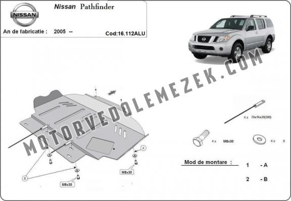 Aluminum motor, kapcsolószekrény védőlemez Nissan Pathfinder