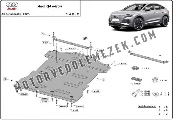 Acél motor, hűtő védőlemez Audi Q4 e-tron