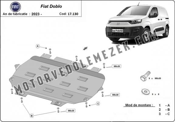 Acél motor, kapcsolószekrény, hütő védőlemez Fiat Doblo
