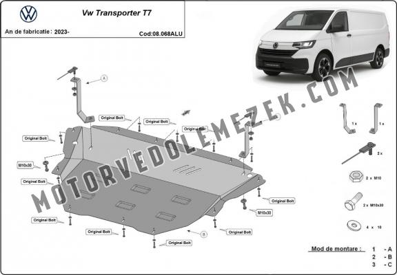Alumínium motor, sebességváltó, hűtő védőlemez Volkswagen Transporter T7 Van