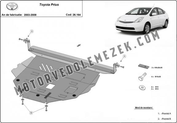 Acél motor, kapcsolószekrény, hütő védőlemez Toyota Prius