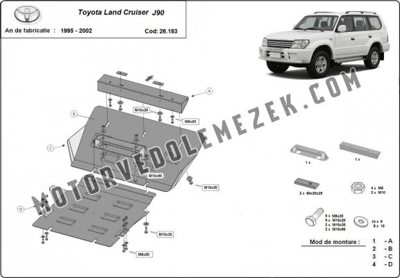 Acél motor, hütő védőlemez Toyota Land Cruiser J90 / J95