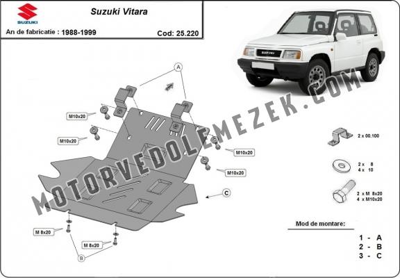 Acél motor, hütő védőlemez Suzuki Vitara