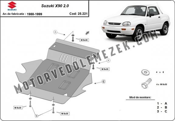 Acél motor, hütő védőlemez Suzuki X90 2.0