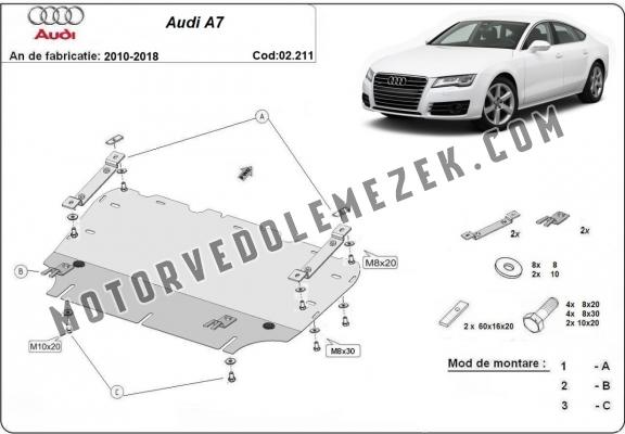Acél motor, hütő védőlemez Audi A7