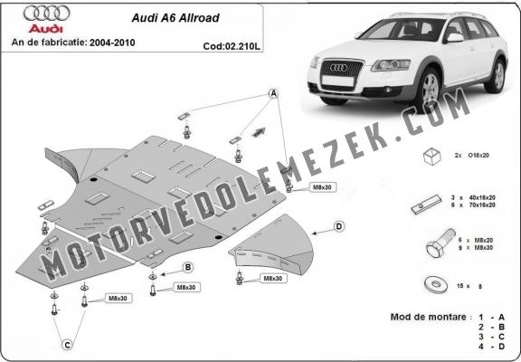 Acél motor, sebbeségváltó, hütő, első lökhárító védőlemez Audi Allroad 2 - avec latéraux
