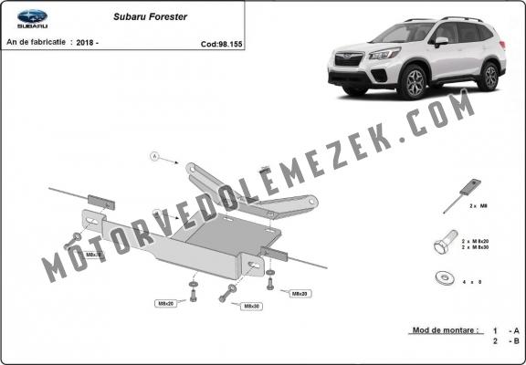 Acél hátsó differenciálmű védőlemez Subaru Forester