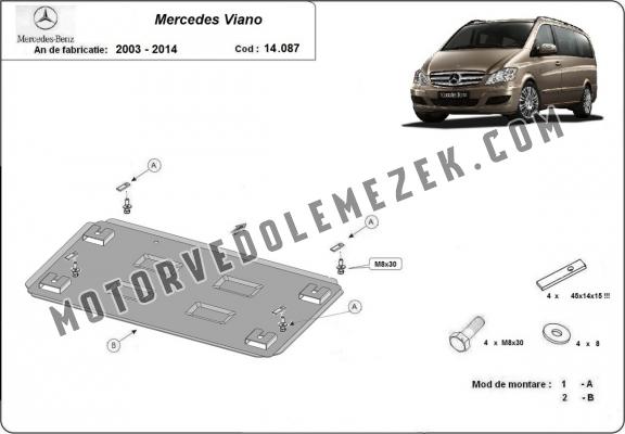 Motor, karter- védő acéllemez Mercedes Viano W639 - 2.2 D 4x2, 4x4