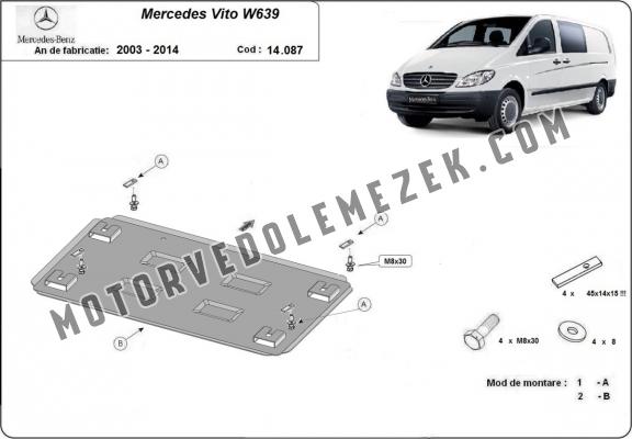 Motor, karter- védő acéllemez Mercedes Vito W639 - 2.2 D 4x2, 4x4