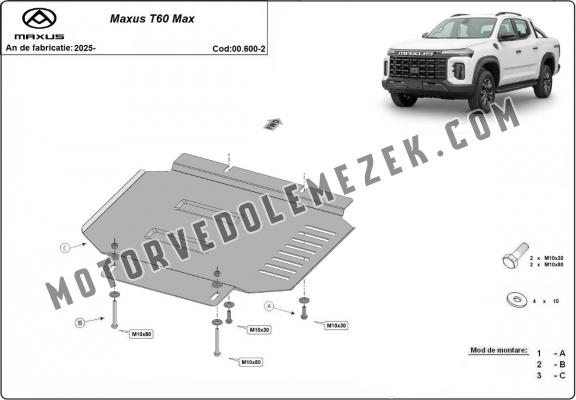 Acél osztómű védőlemez Maxus T60 Max
