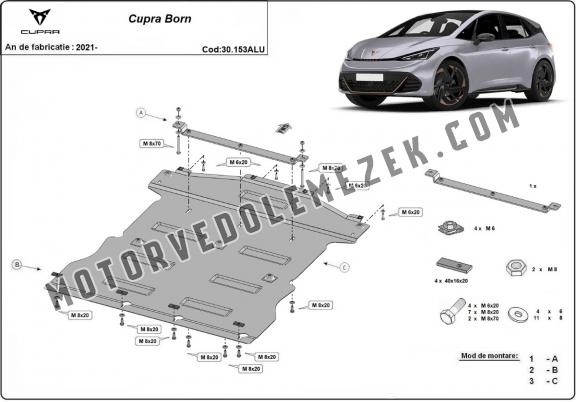 Alumínium motor, kapcsolószekrény, hütő védőlemez Cupra Born