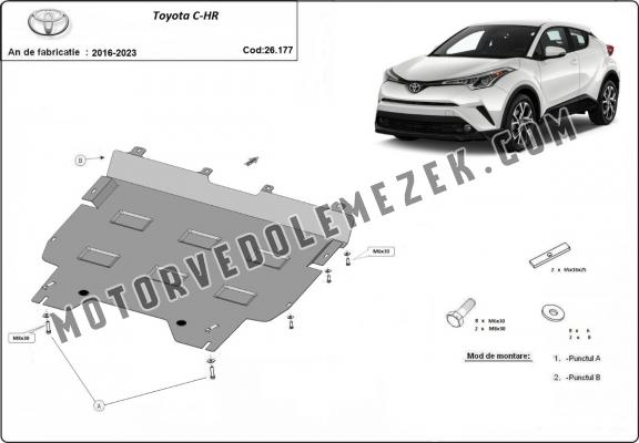 Acél motor, kapcsolószekrény, hütő védőlemez Toyota C-HR