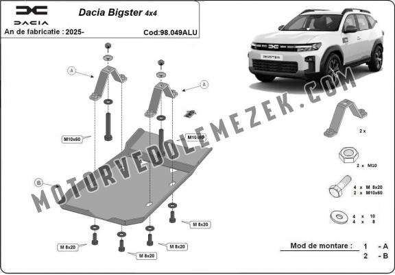 Aluminium differenciálmű védőlemez Dacia Bigster 4x4