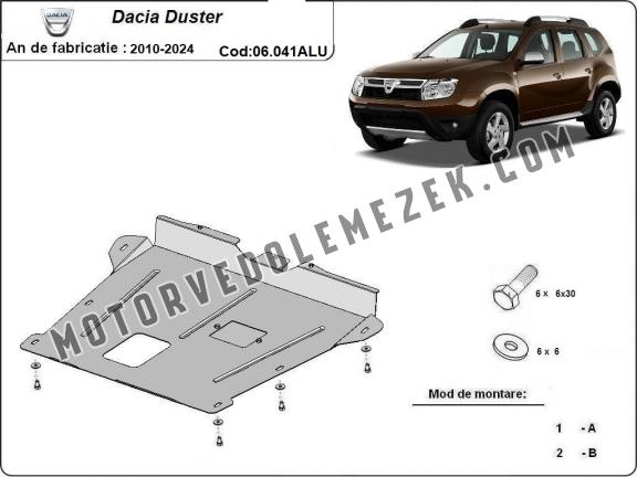 Aluminium motor, kapcsolószekrény védőlemez Dacia Duster