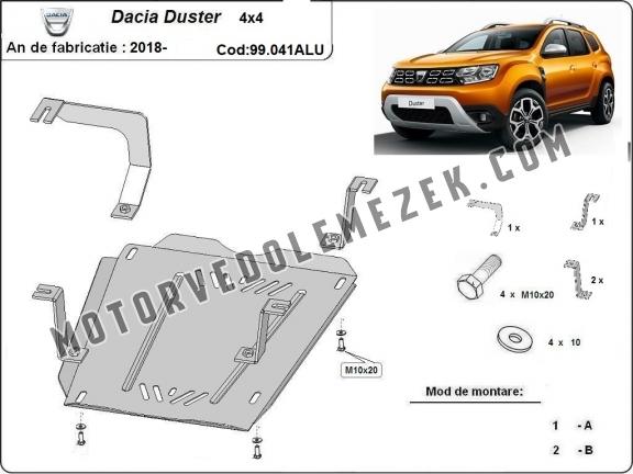 Aluminium üzemanzagtartály védőlemez Dacia Duster