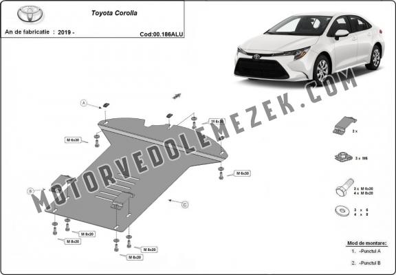 Alumínium katalizátorvédő / katalizátor zár Toyota Corolla