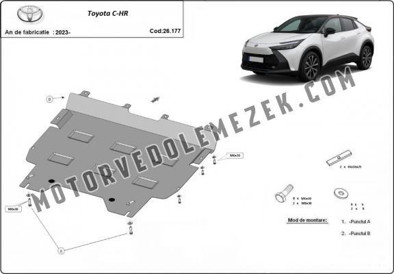 Acél motor, kapcsolószekrény, hütő védőlemez Toyota C-HR