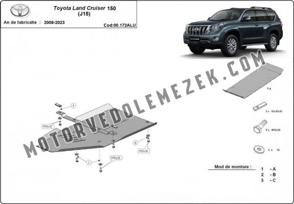 Aluminum kapcsolószekrény védőlemez Toyota Land Cruiser 150